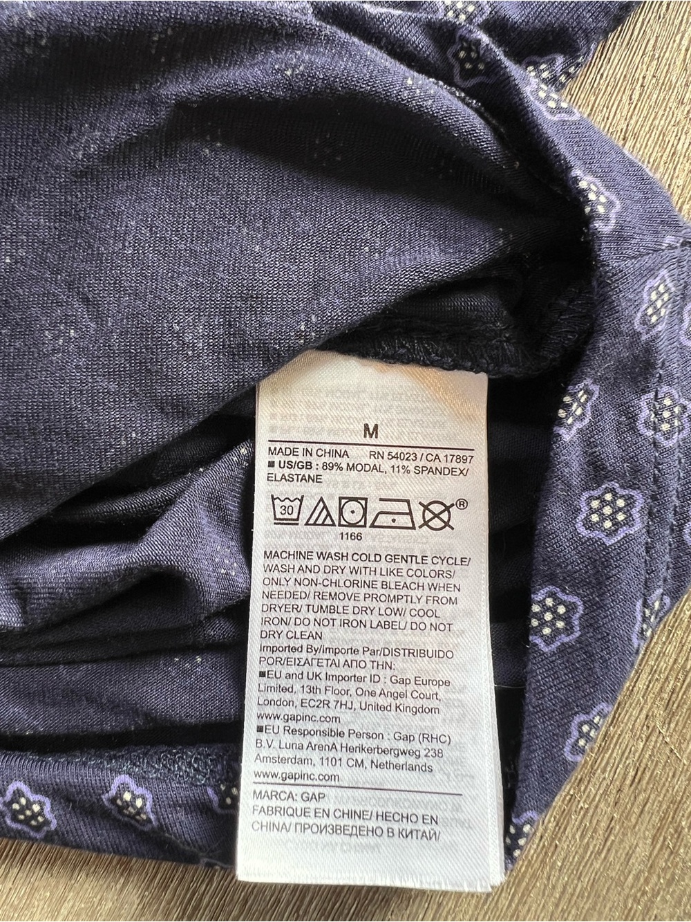 Lounge Set - SoftMade Modal Navy Patterned Set - Picture 5 of 6